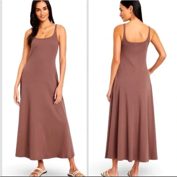 Old Navy Brown Scoop Neck Sleeveless Maxi Dress - Picture 1 of 5